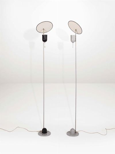 Coppia di Lampade da Terra con Struttura in Metallo Laccato