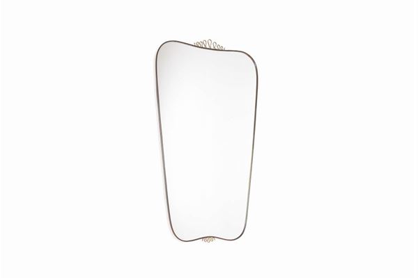 Specchiera in vetro con pro lo in ottone.