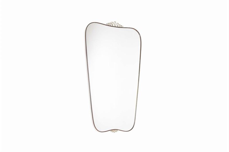 Specchiera in vetro con pro lo in ottone.  - Asta Design - Cambi Casa d'Aste