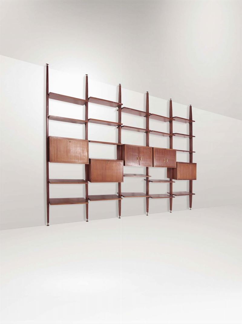 Libreria con struttura modulare in legno.  - Asta Design - Cambi Casa d'Aste