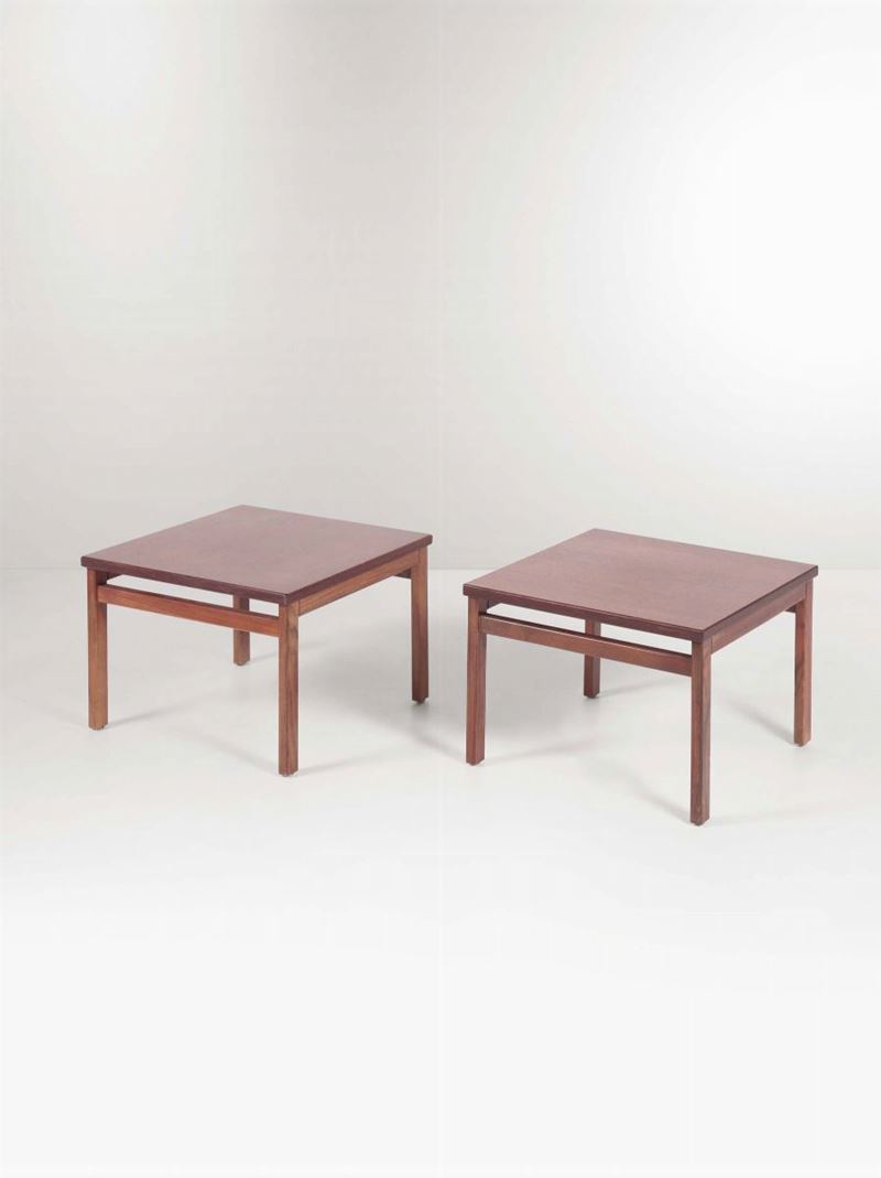 Coppia di tavolini in legno. Prod. Italia, 1950 ca.  - Auction Design - Cambi Casa d'Aste