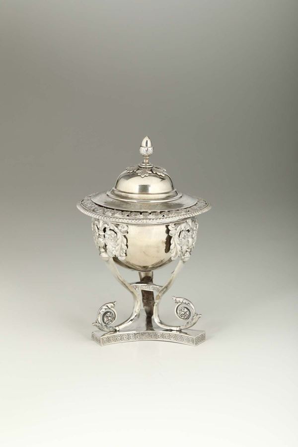 Zuccheriera in argento, bolli lombardo-veneti del XIX secolo