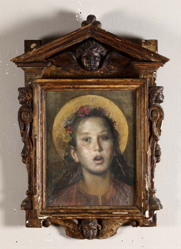 Pietro Gaudenzi (1880 - 1955) Ritratto di fanciulla