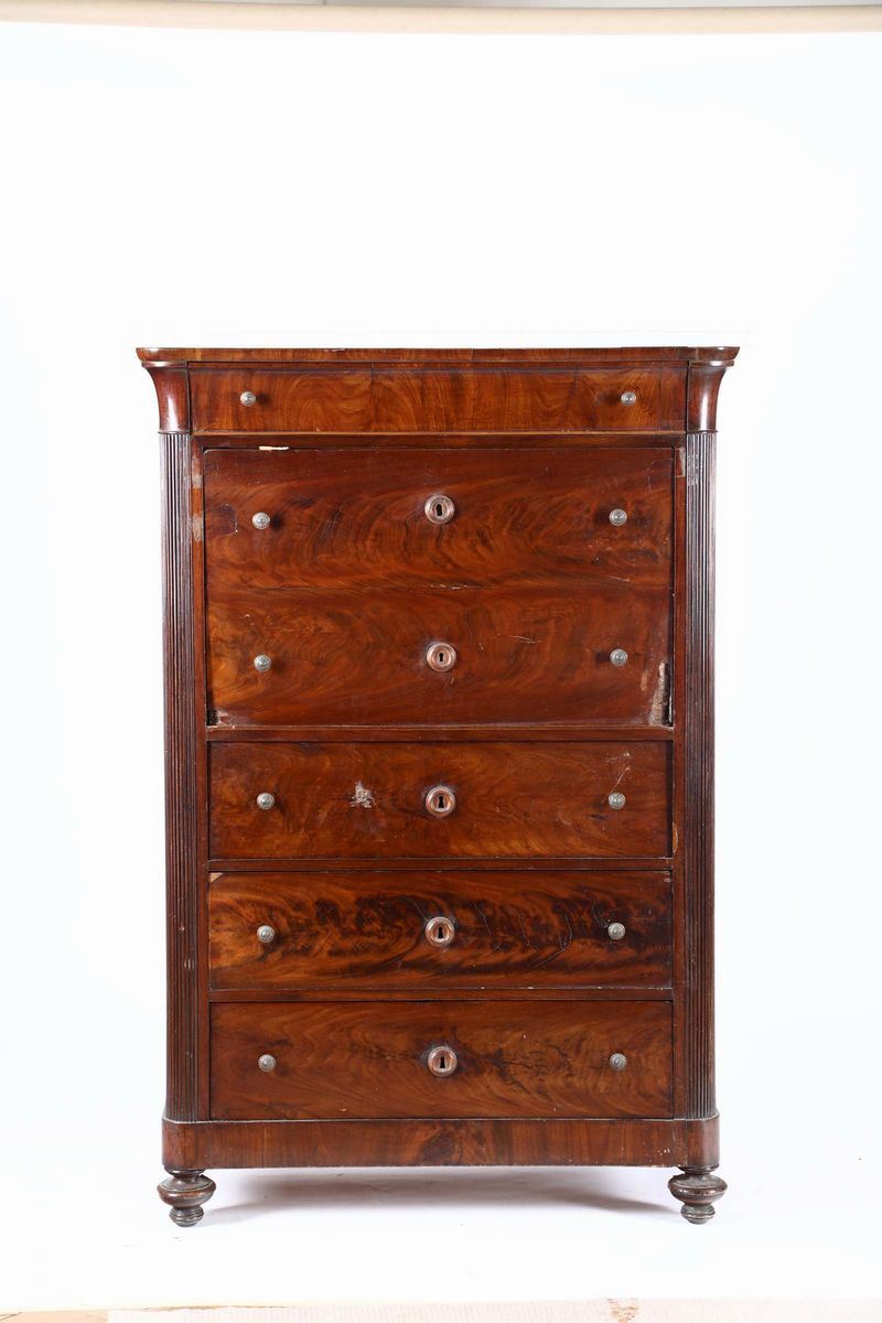 Secreteire Impero lastronato, XIX secolo  - Auction Fine Art - Cambi Casa d'Aste