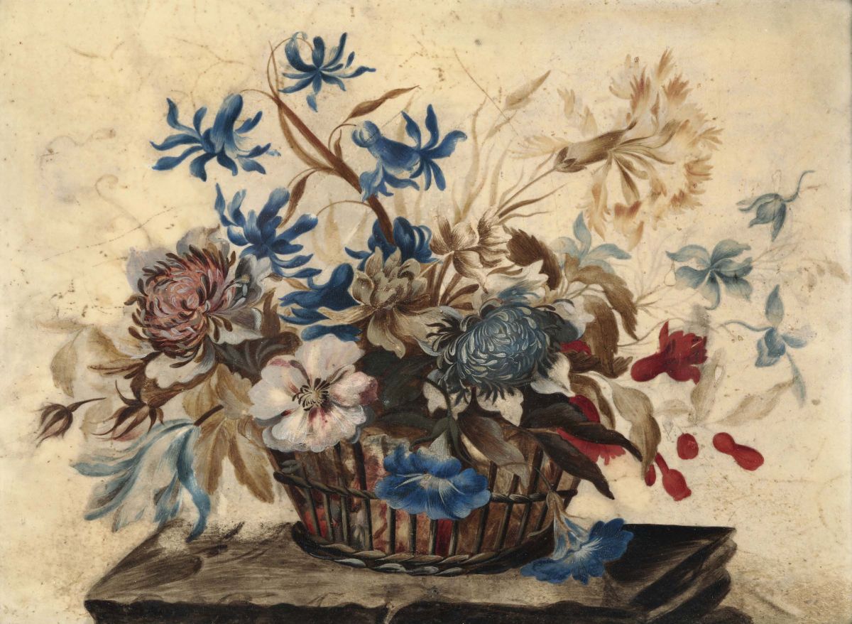 Natura Morta in Cornice Dorata, XVIII-XIX Secolo