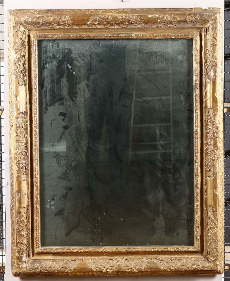Specchiera in legno intagliato e dorato, XIX secolo  - Asta Antiquariato - Cambi Casa d'Aste