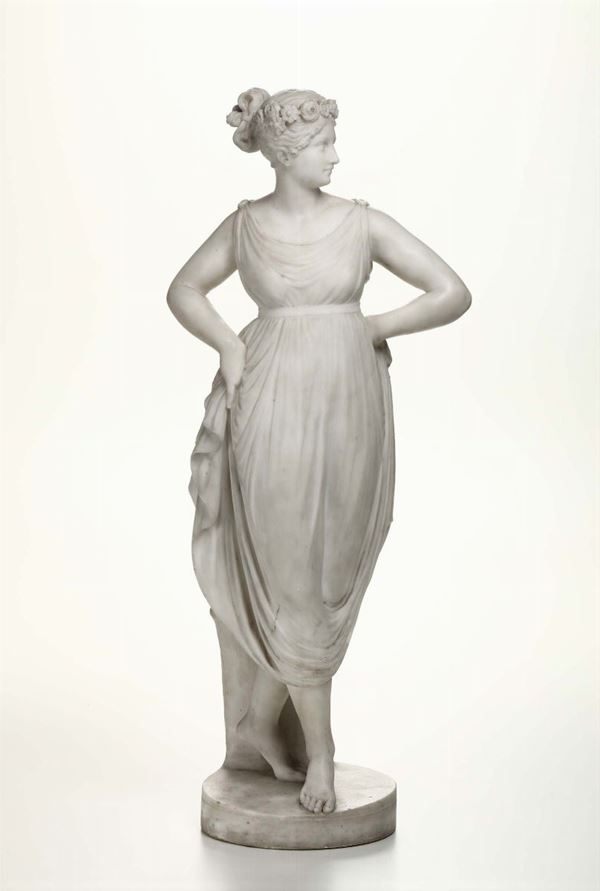 Figura femminile in marmo bianco, XIX secolo