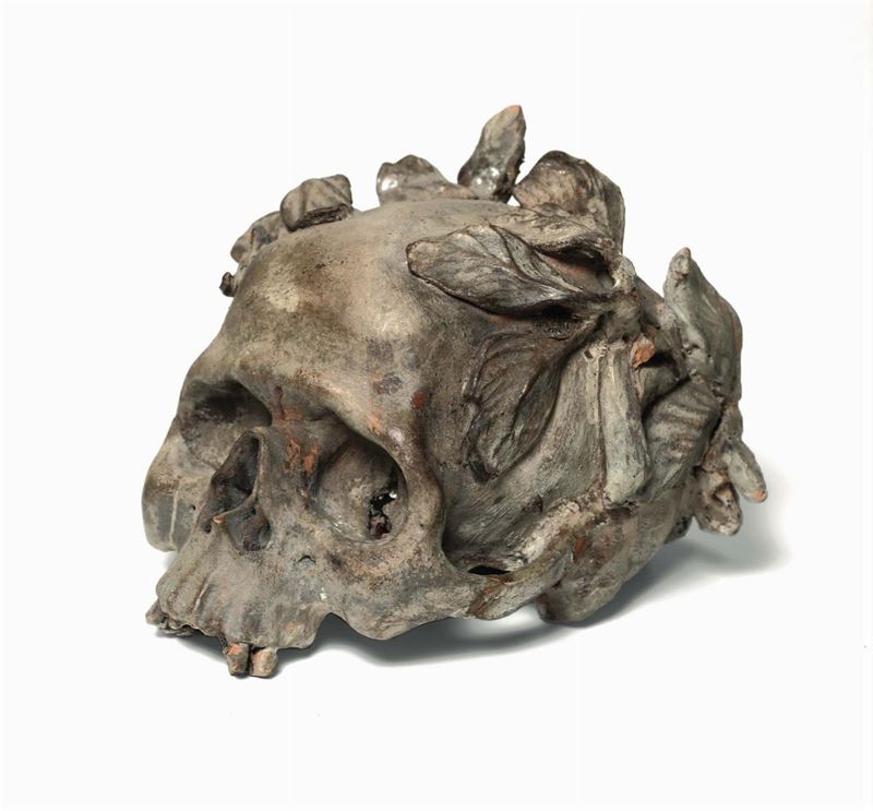 Teschio in terracotta, XX secolo  - Asta Antiquariato - Cambi Casa d'Aste