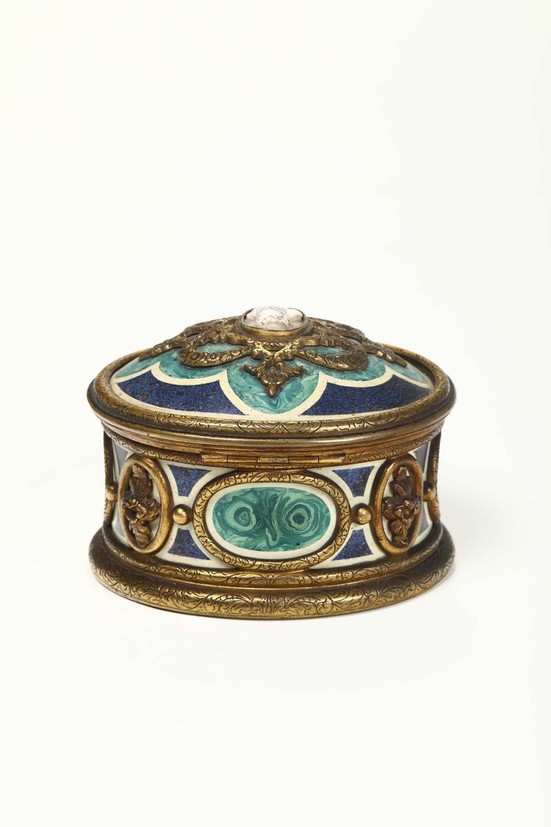 Scatola in Pietre Dure e Bronzo Dorato, XIX Secolo