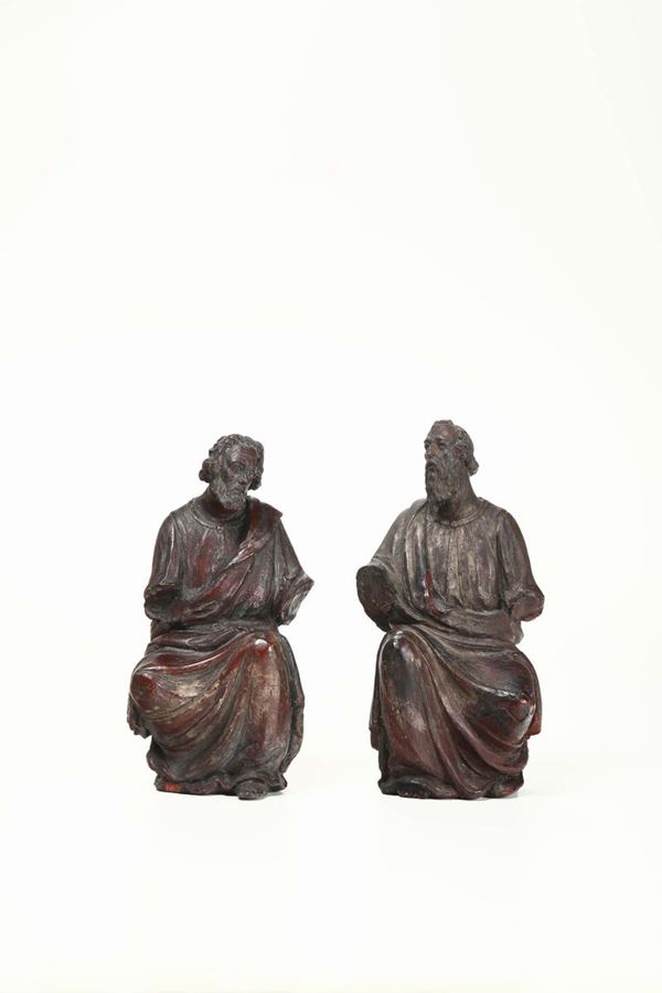 Coppia di Santi in terracotta, plasticatore italiano del XVIII secolo