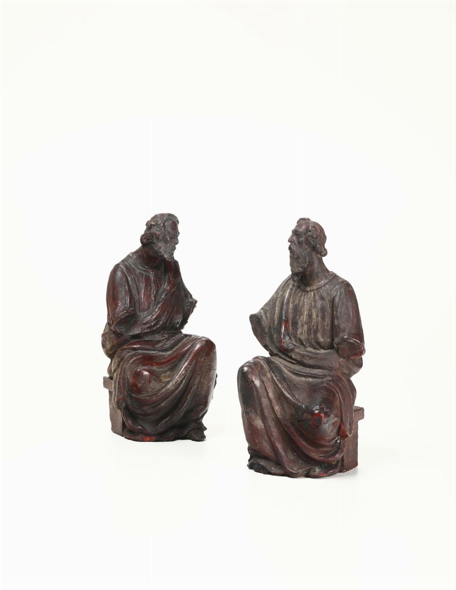 Coppia di Santi in Terracotta, Plasticatore Italiano del XVIII Secolo