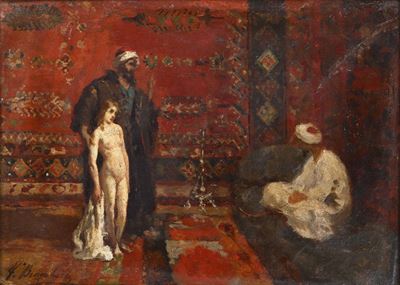 Ferdinando Brambilla (1838-1921)scena di Interno