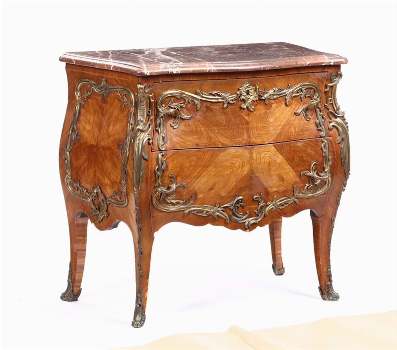 Comoncino a due cassetti, Francia, XIX secolo  - Auction Furnitures, Paintings and Works of Art - Cambi Casa d'Aste