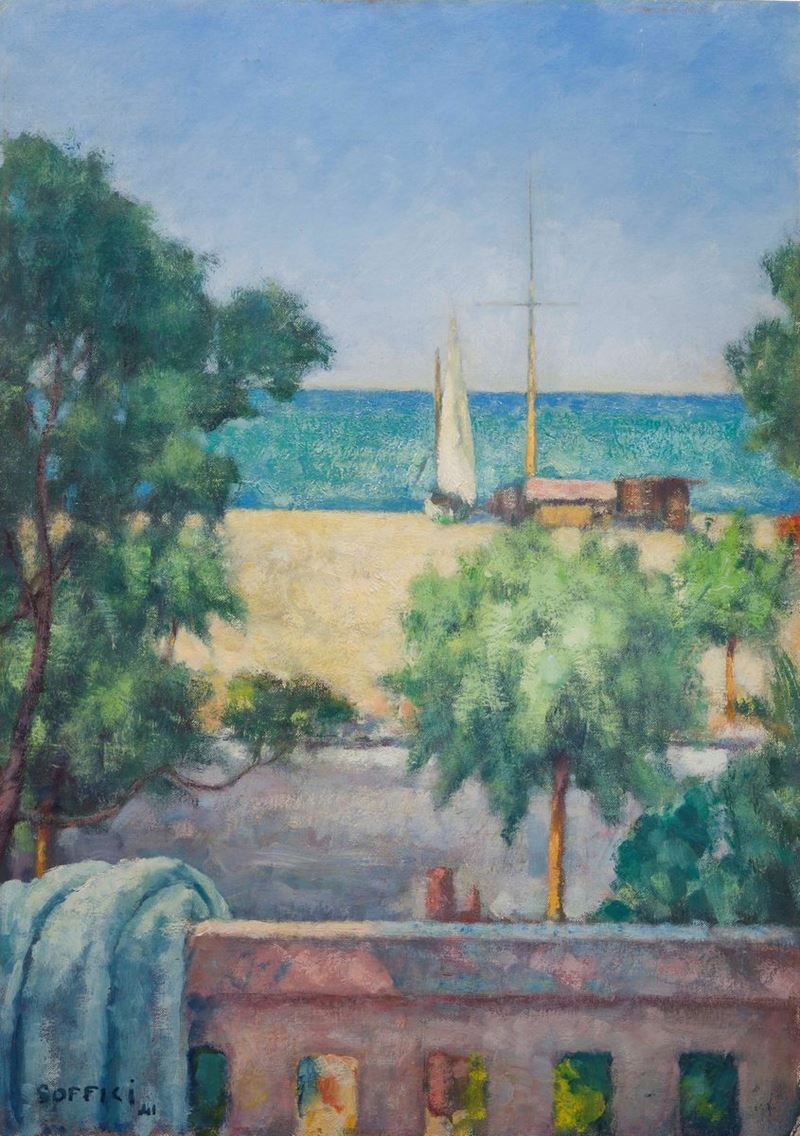 Ardengo Soffici (1879-1964)mare dal Balcone, 1941