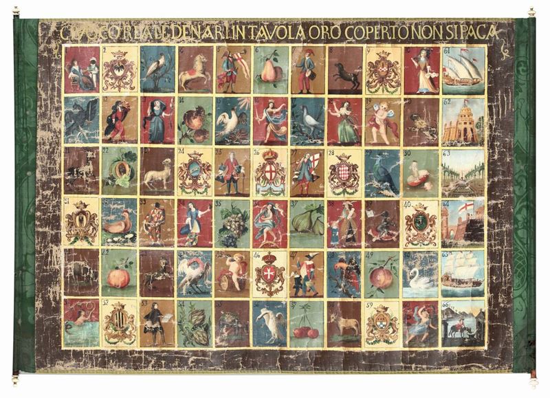 Giuoco Reale denari in tavola oro coperto non si paga, Genova seconda metà XVIII secolo  - Auction Artworks and Furnishings - Cambi Casa d'Aste