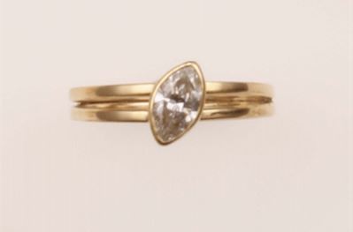 Anello con Diamante Taglio Marquise di Ct 0,50 Circa