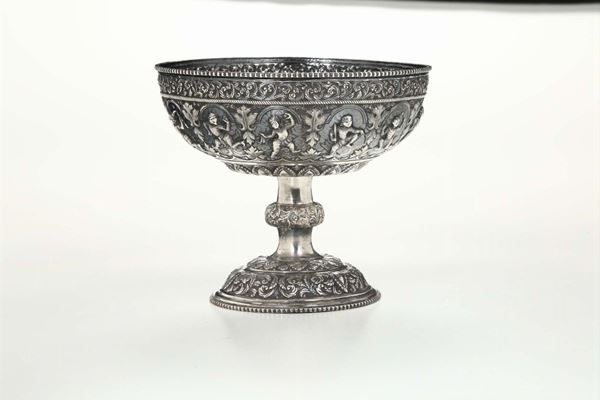 Coppa in argento in stile europeo, Birmania, XIX-XX secolo