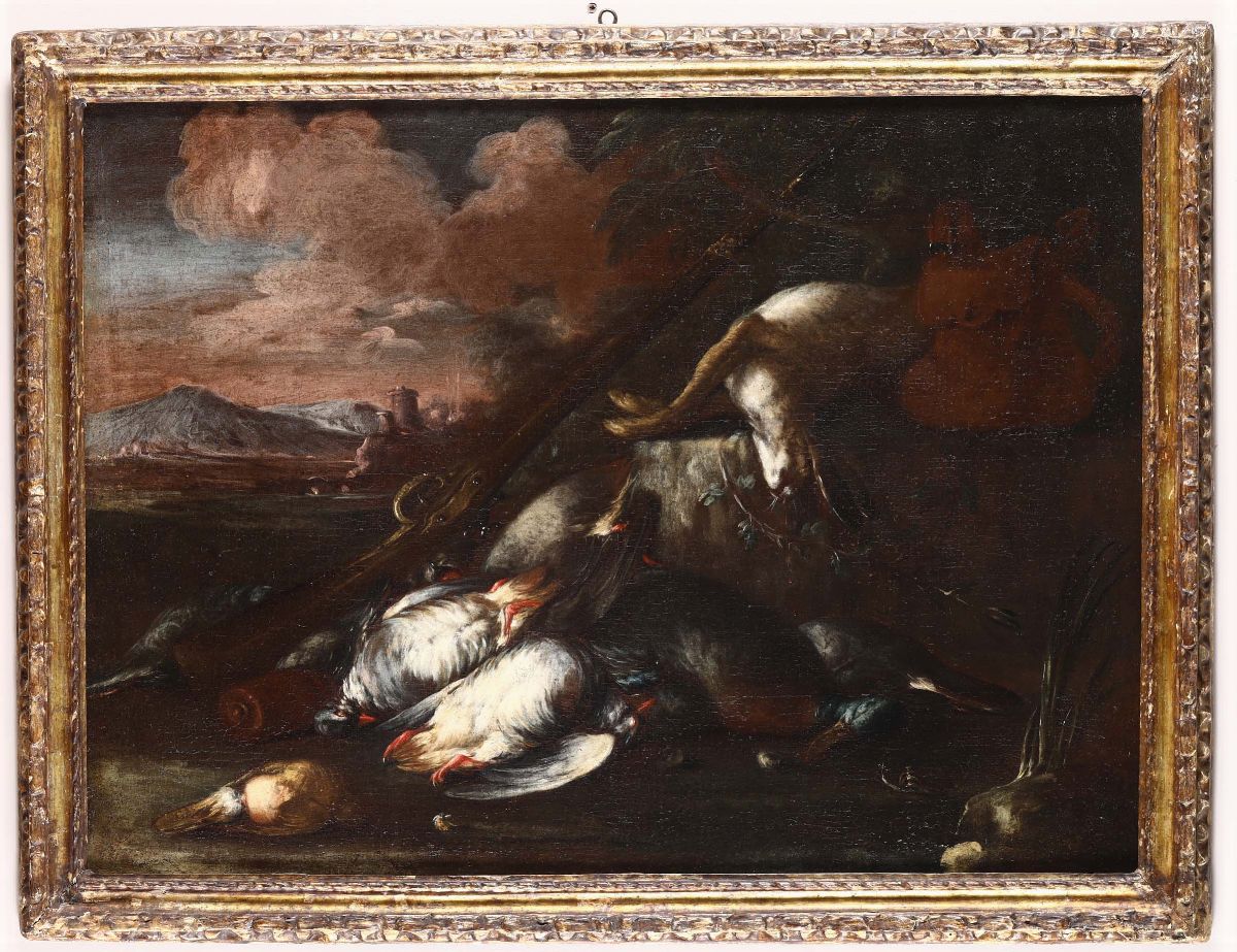 Baldassarre De Caro (napoli 1689-1750), Attribuito Anatura Morta con Cacciagione