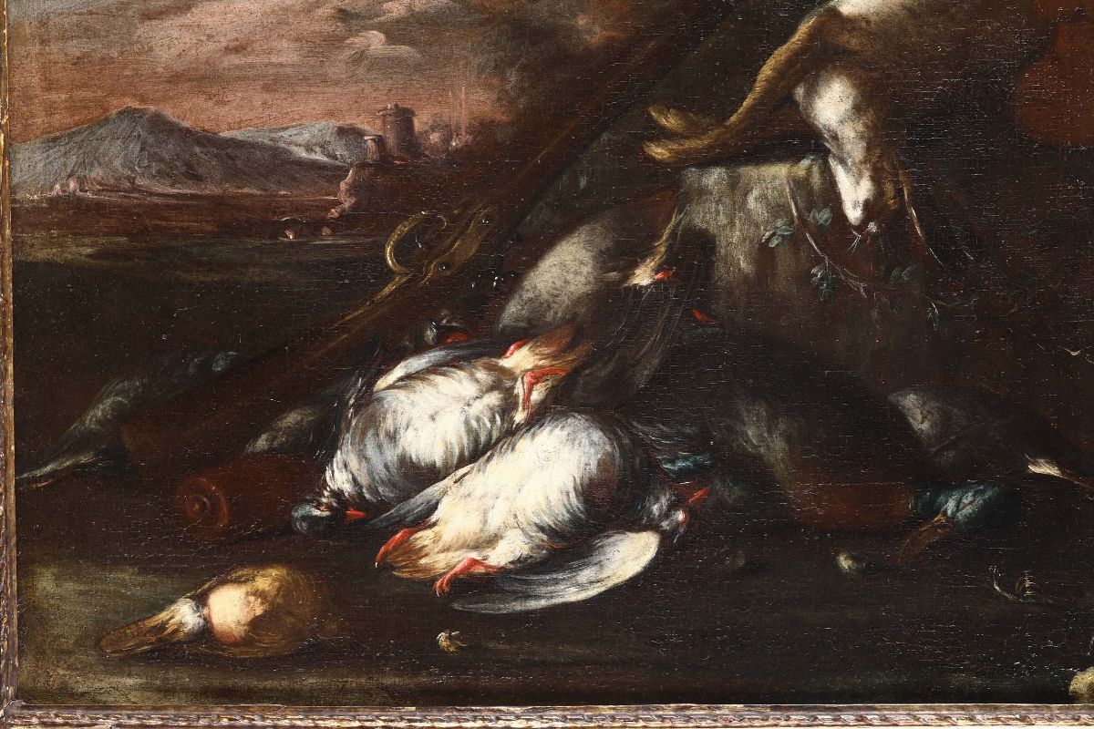 Baldassarre De Caro (napoli 1689-1750), Attribuito Anatura Morta con Cacciagione