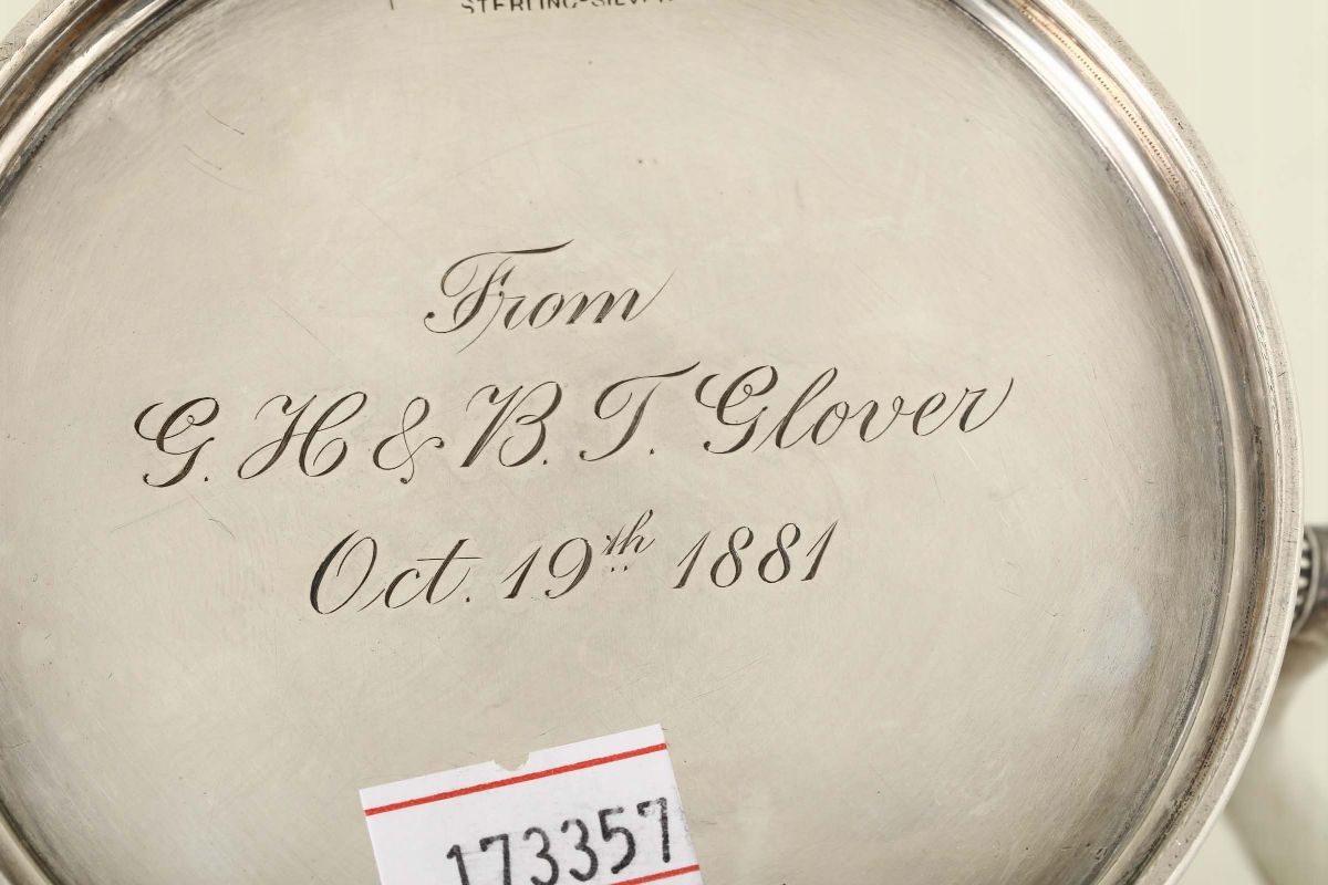 Tre Pezzi in Argento tra Cui Caffettiera Tiffany con Dedica 1881
