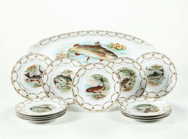 Servizio da pesce Richard-Ginori, inizio del XX secolo  - Auction Timed Fine Art - I - Cambi Casa d'Aste
