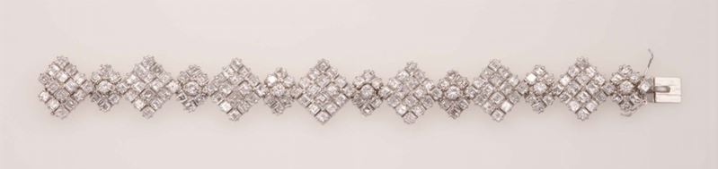 A princess-cut and brilliant-cut diamonds bracelet  - Auction Fine Jewels - Cambi Casa d'Aste