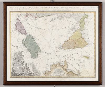 Stampa Raffigurante L'italia Insulare, 1762