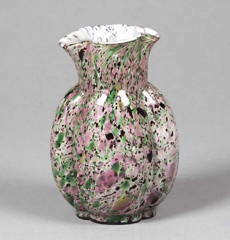 Bohemia, 19th century. A blown glass vase with a decor of polychrome stains  - Auction Rare and courious object from a roman collection | Time Auction - Cambi Casa d'Aste