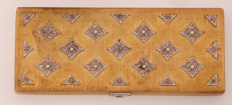 Gold and diamond vanity case. Signed Mario Buccellati  - Auction Fine Jewels - Cambi Casa d'Aste