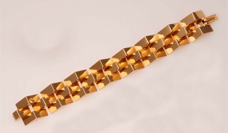 Gold bracelet. French marks  - Auction Fine Jewels - Cambi Casa d'Aste