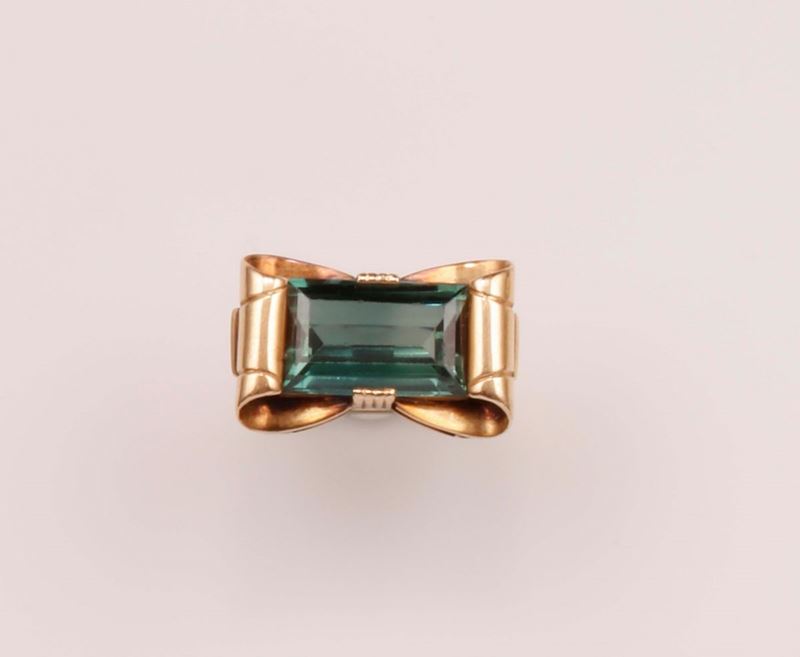 Anello “Fiocco” con spinello sintetico  - Auction Vintage, Jewels and Watches - Cambi Casa d'Aste