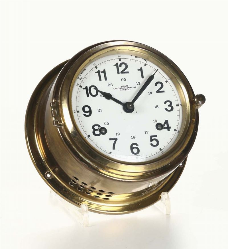 Orologio da barca con cassa in metallo Wempe Chronometerwenke Hambury  - Asta Asta a Tempo Antiquariato - I - Cambi Casa d'Aste