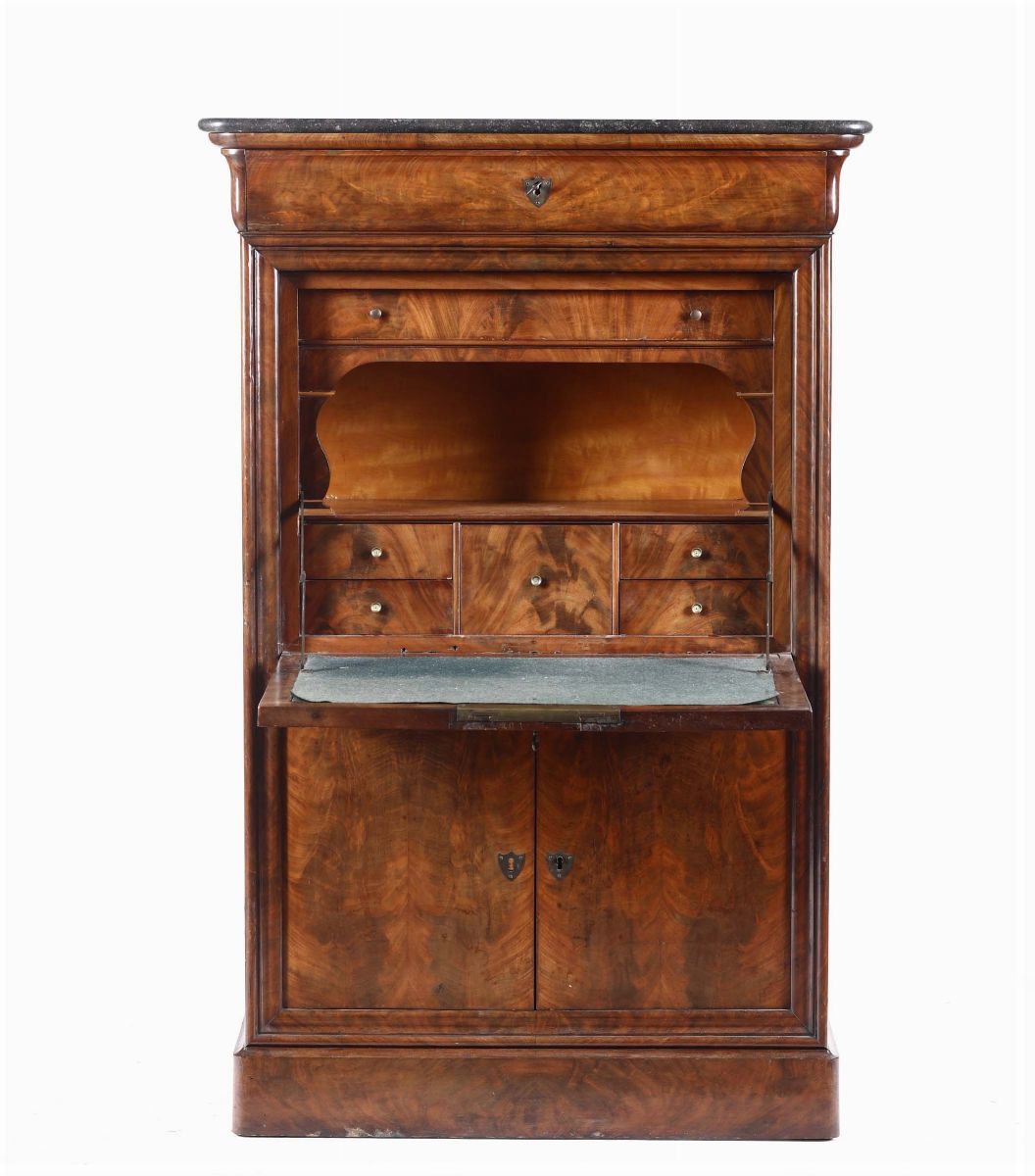 Secretaire Lastronato in Radica, XIX Secolo