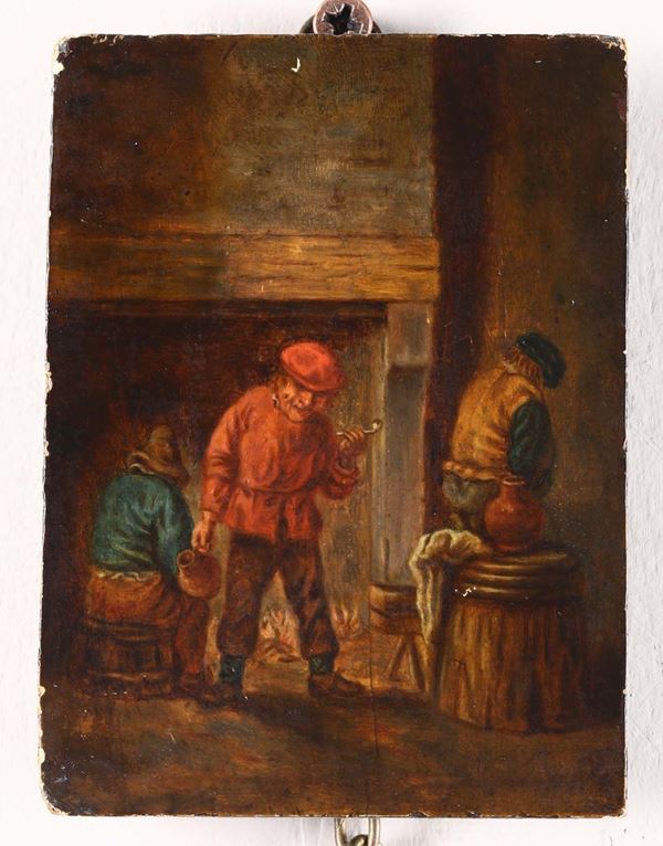 Pittore del XVIII-XIX secolo Figure in interno