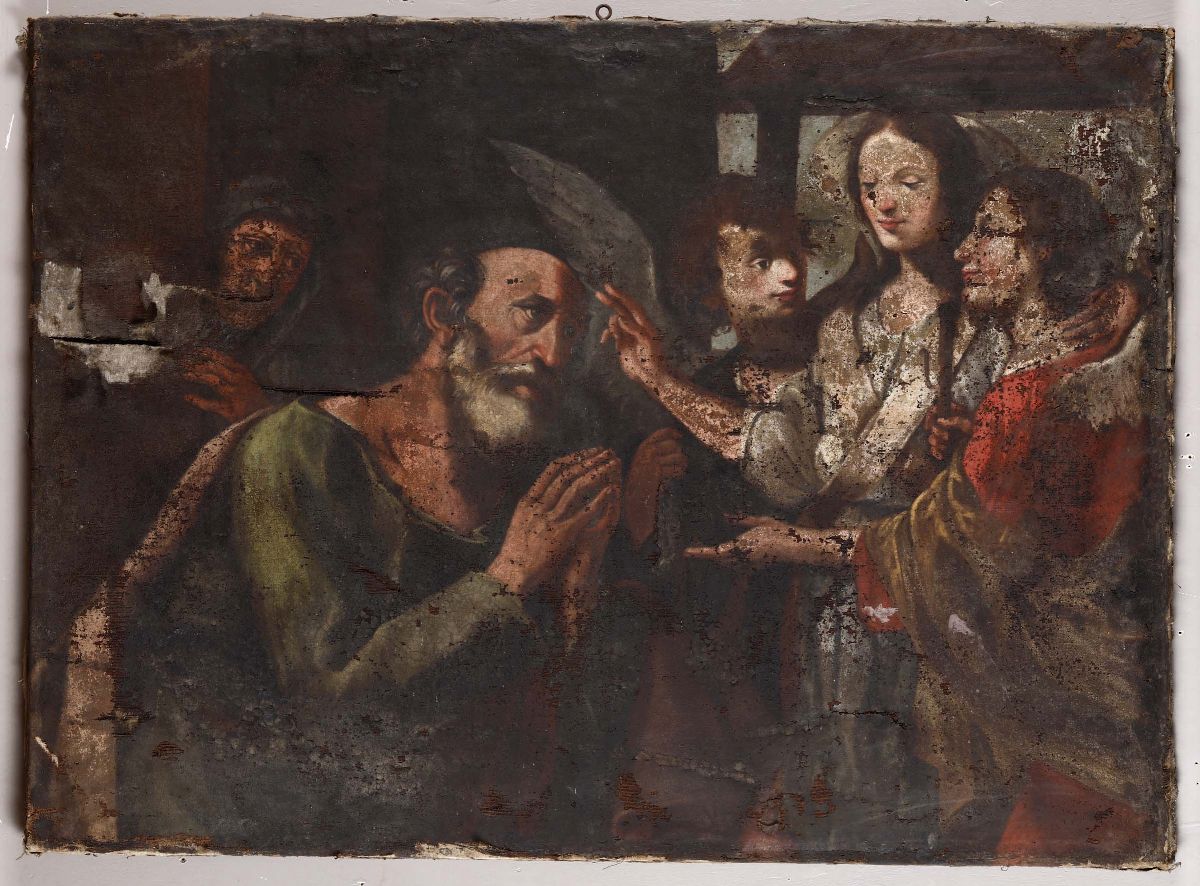 Lotto di Due Dipinti Raffiguranti S.sebastiano ed Episodio Religioso, XVIII Secolo