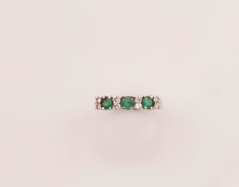 Demi rivière con smeraldi e diamanti  - Auction Vintage, Jewels and Watches - Cambi Casa d'Aste