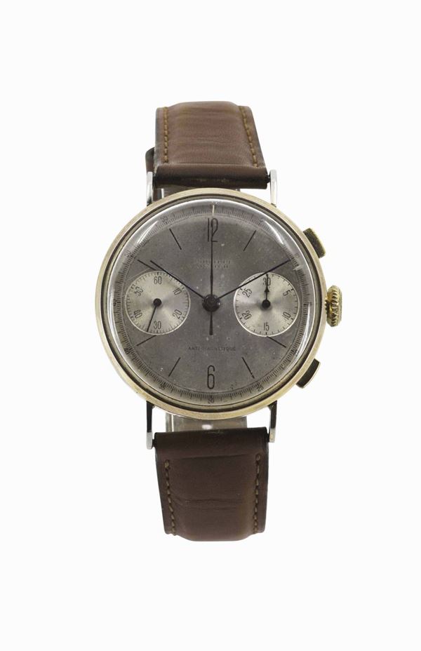 Philippe Watch, orologio da polso, in acciaio e laminato oro, cronografo, a carica manuale. Realizzato nel 1950 circa