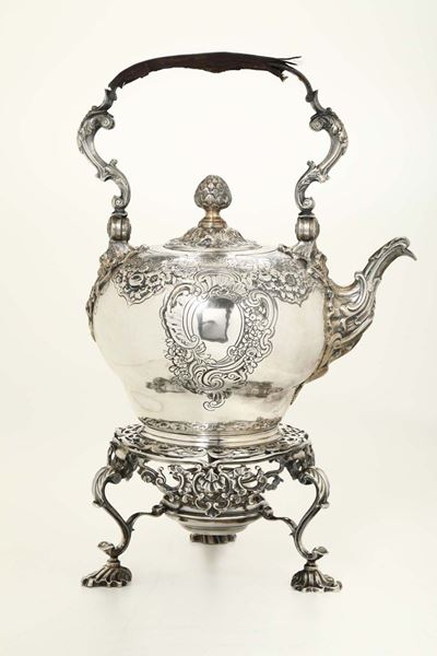 Samovar in Argento, Inghilterra Probabile XIX Secolo. Bolli Consunti Non Leggibili
