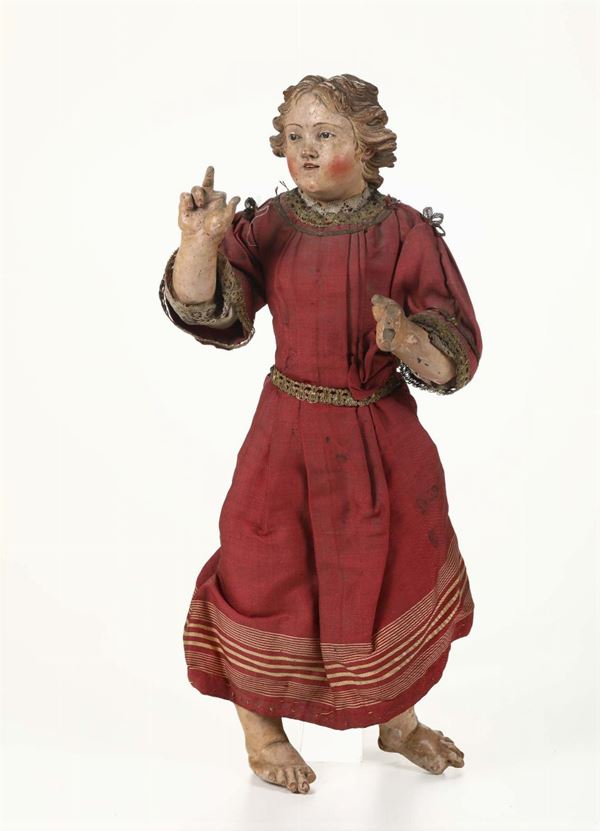 Scultura da presepe raffigurante Santo, Napoli XIX secolo