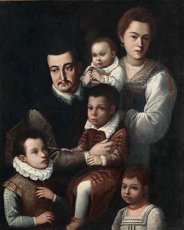Scuola del XVII secolo Ritratto di famiglia