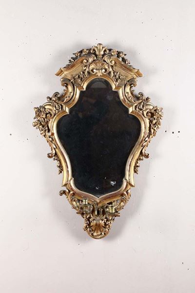 Ventolina in Legno Intagliato e Dorato, XIX Secolo