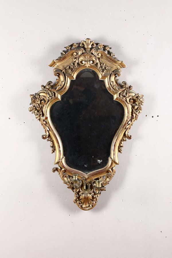 Ventolina in legno intagliato e dorato, XIX secolo