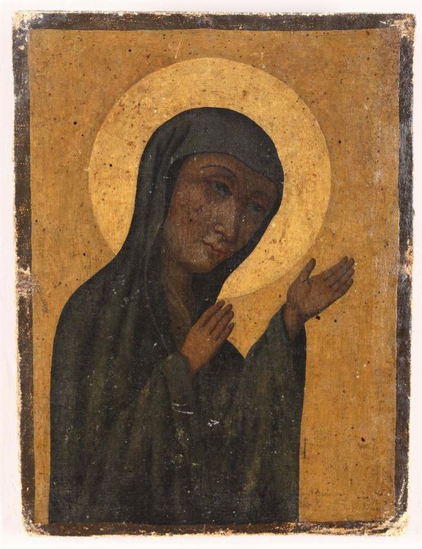 Dipinto fondooro raffigurante Madonna