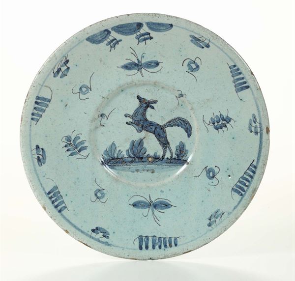 Piatto di maiolica, Savona XVIII secolo