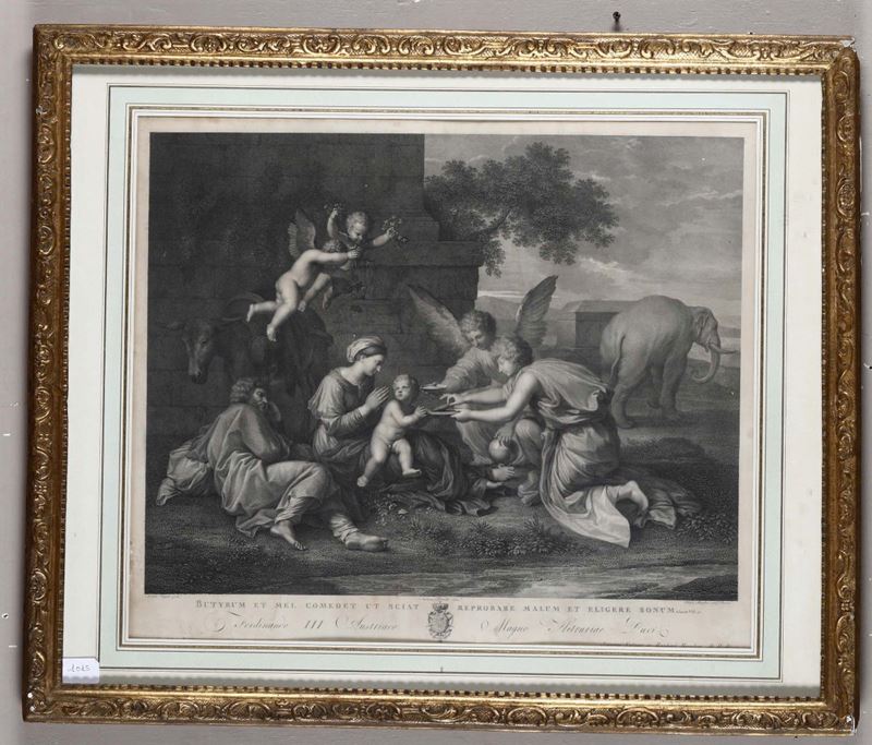 Stampa raffigurante natività, Francia XIX secolo  - Auction Fine Art - Cambi Casa d'Aste