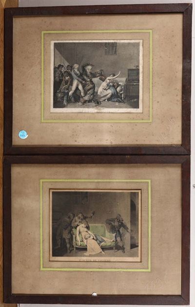 Coppia di Stampe, Francia XIX Secolo