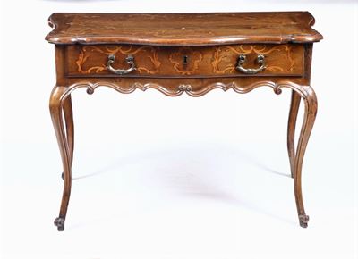Consolle in Legno Intarsiato, Piemonte XVIII-XIX Secolo