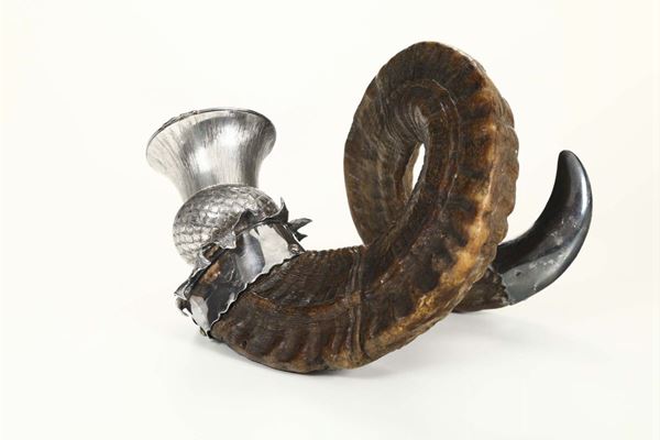 Calamaio in corno e argento, XIX-XX secolo