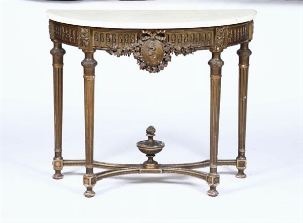 Console in legno intagliato e dorato, XIX secolo