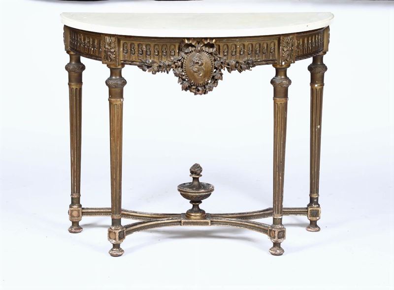 Console in legno intagliato e dorato, XIX secolo  - Asta Antiquariato - Cambi Casa d'Aste